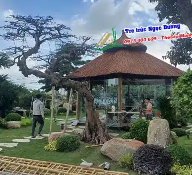 Thi công chòi lá cho nhà hàng